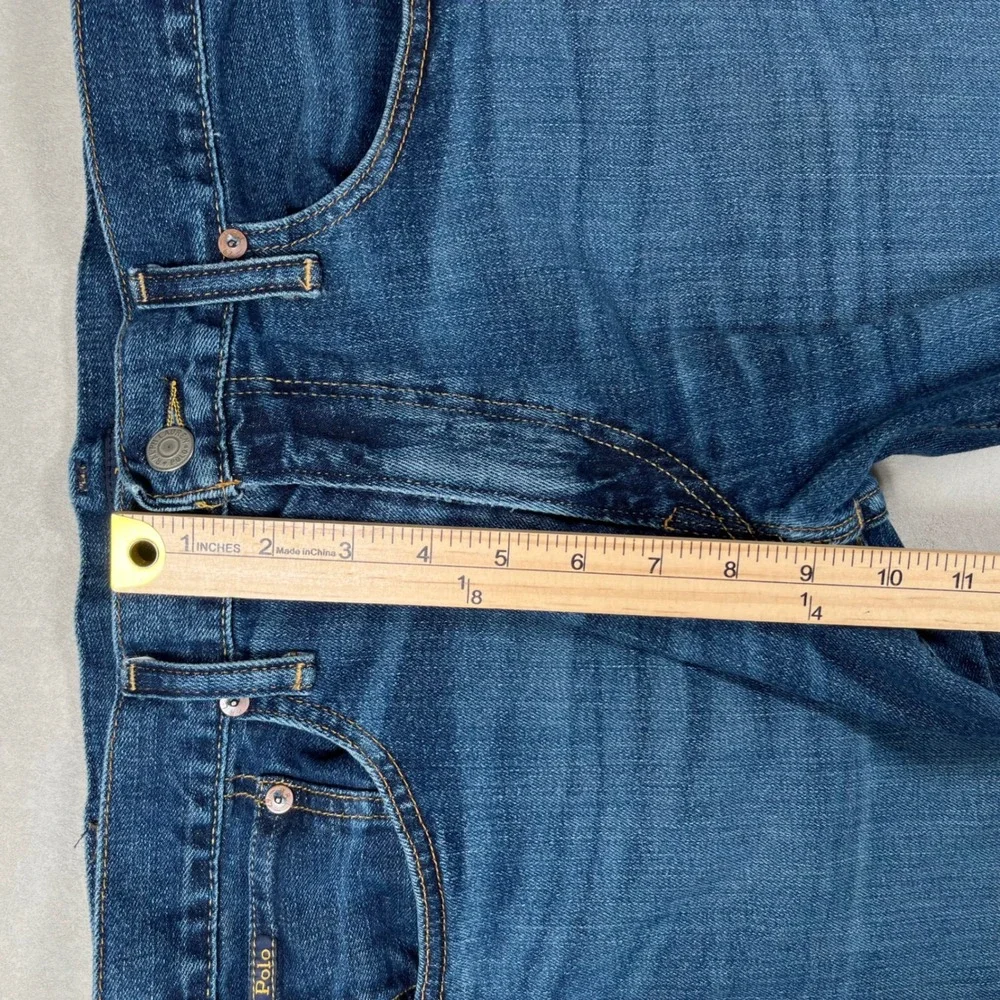 Polo Ralph Lauren Varick Slim Straight Jeans Men 33x30 Blue Stretch Denim Casual